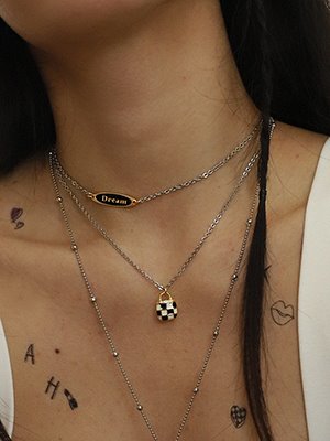 Checkerboard Bag Necklace