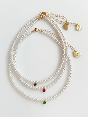 PETITE Color Crystal Pearl Necklace