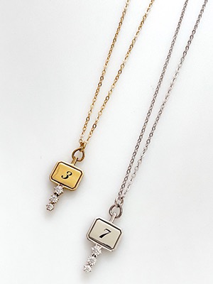 925 silver Number Key Necklace