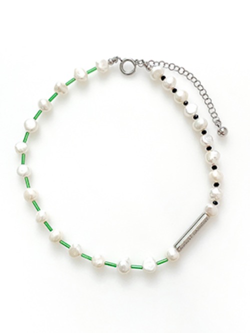 Pebble Beads Pearl Necklace Green