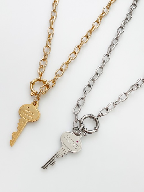 Hope Key Cable chain Necklace(팔찌증정)