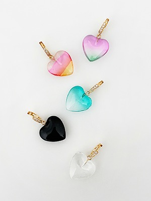 Cocktail Heart Earring 5color