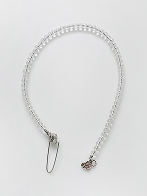 Safety pin Quartz Necklace Silver