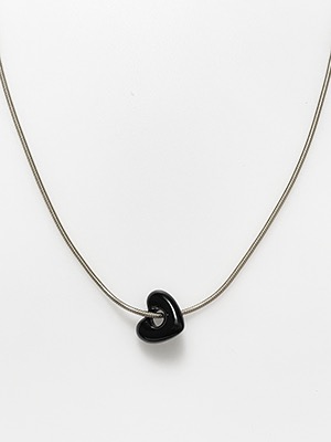 Black Heart Snake Chain Necklace