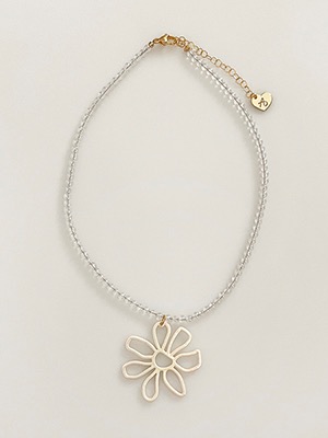 [클리어런스50%] Tropical Flower Beads Necklace