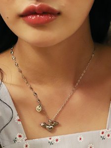 Flying heart necklace [Silver]