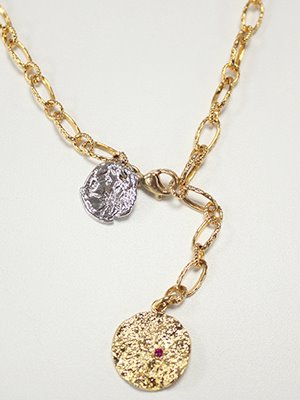 Crinkle pendant necklace [Gold]
