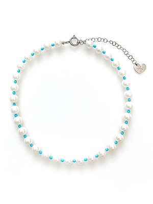 Spring Bubble Pearl Necklace Skyblue