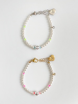 [클리어런스50%] Smile Love Pearl Bracelet 2color