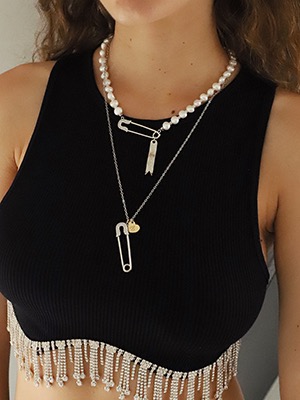 Safety Pin Love Necklace