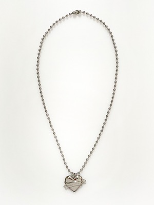 Old School Heart Ball chain Necklace