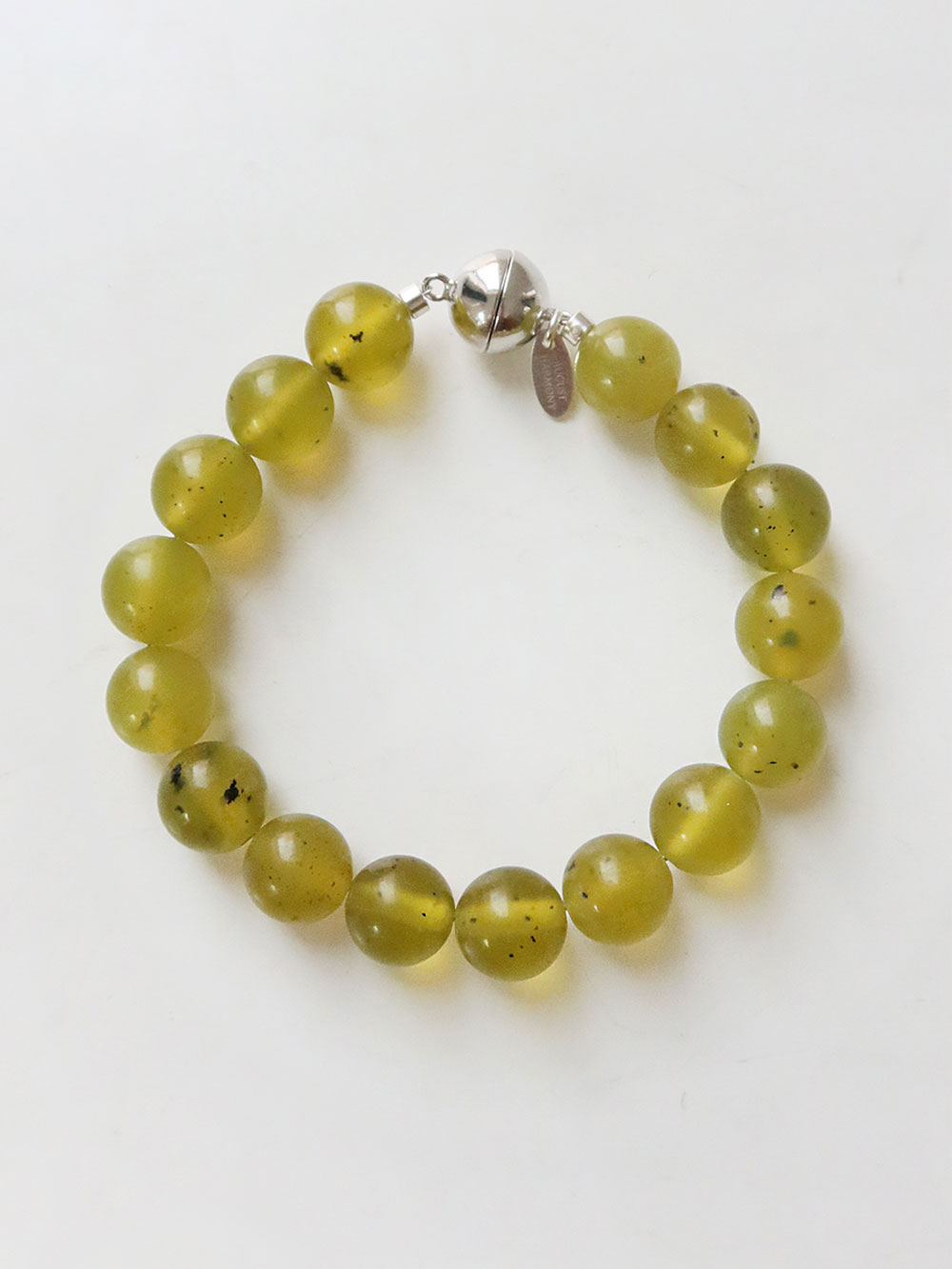 Olive Jade Bracelet / 10mm