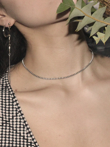 Box chain Necklace  / Silver