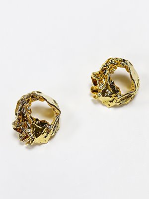 [클리어런스50%] Gold paper post earring