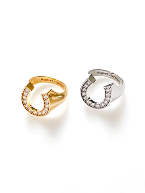 Crystal Horseshoe Ring 2color
