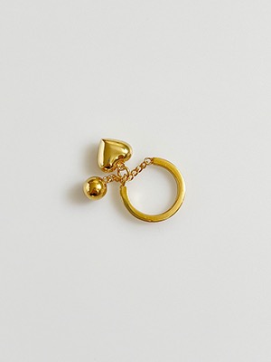 925 Ball Heart Ring 2color