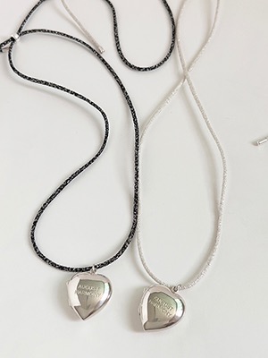92.5% String Heart Locket Necklace / 2color