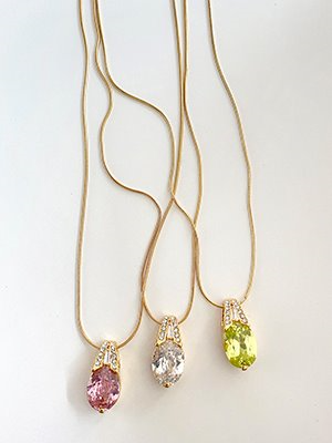 [클리어런스50%] Fancy crystal Necklace 3color