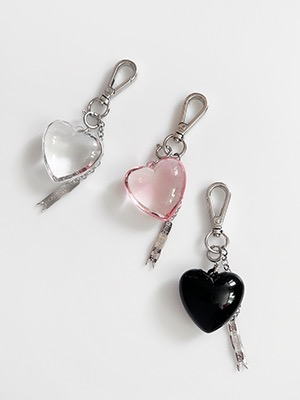 Clear Giant Heart Keyring / 3color