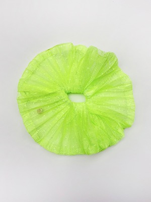 [클리어런스60%] Dot pleats scrunchie Neon green