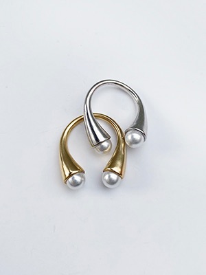 [리퍼브70%] Pearl open Ring [2color]