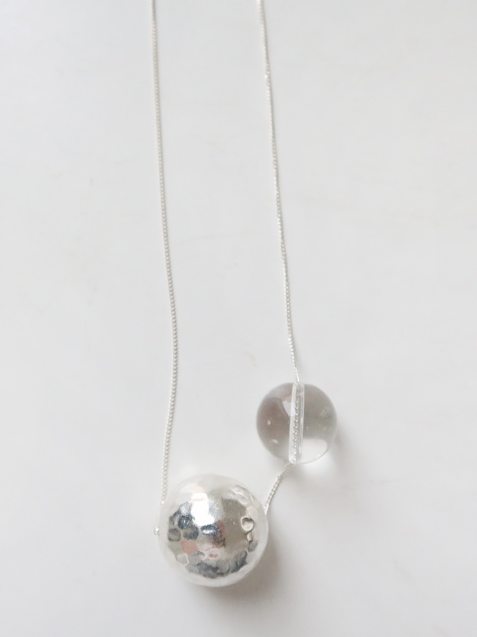 925silver Quartz Hammer Ball Necklace