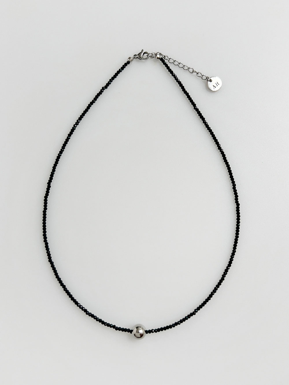 Black Spinel Ball Necklace