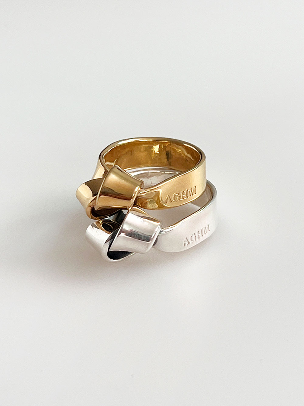 925silver Ribbon Knot Ring / 2color