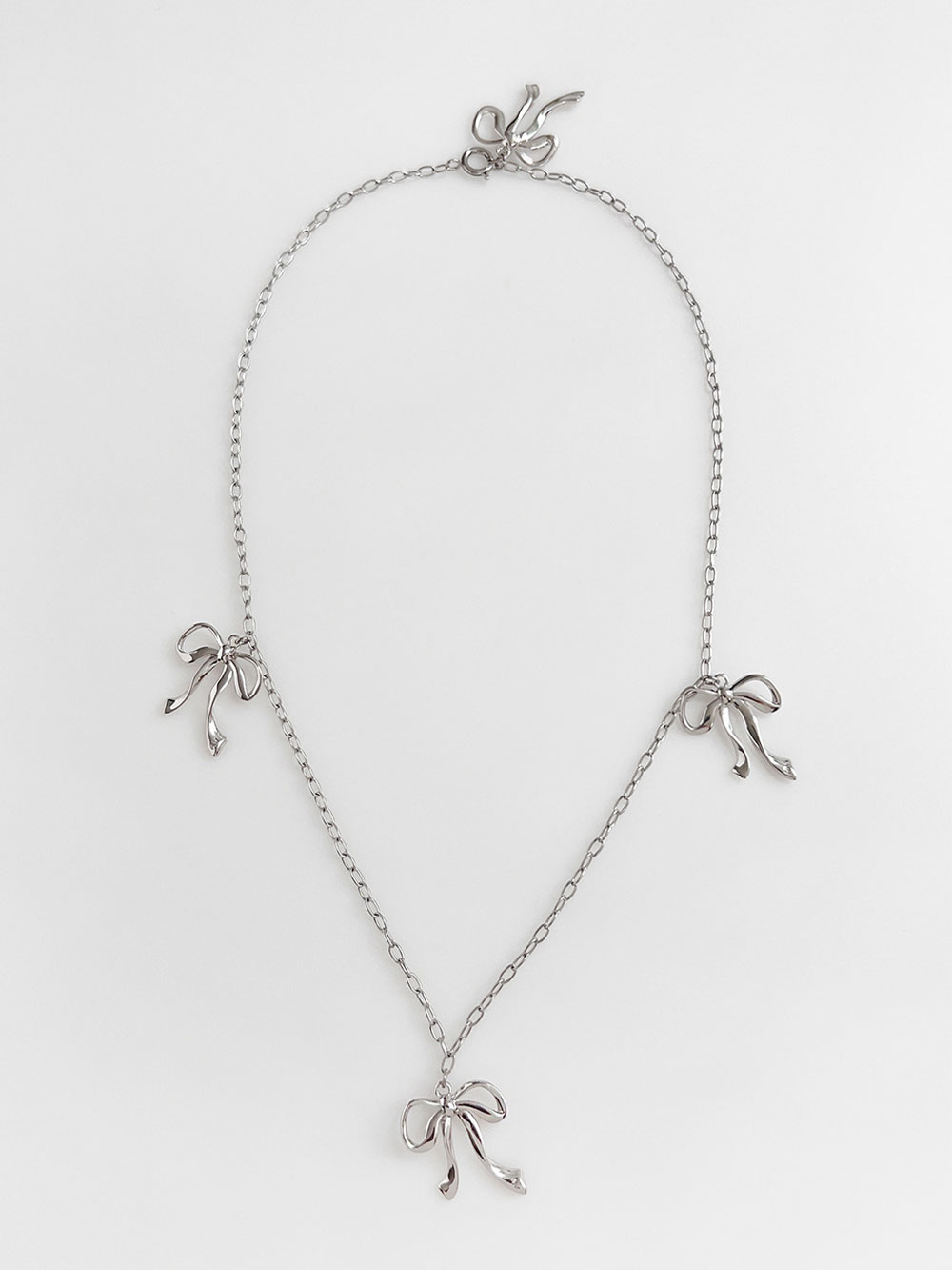 Four Ribbons Necklace / Silver