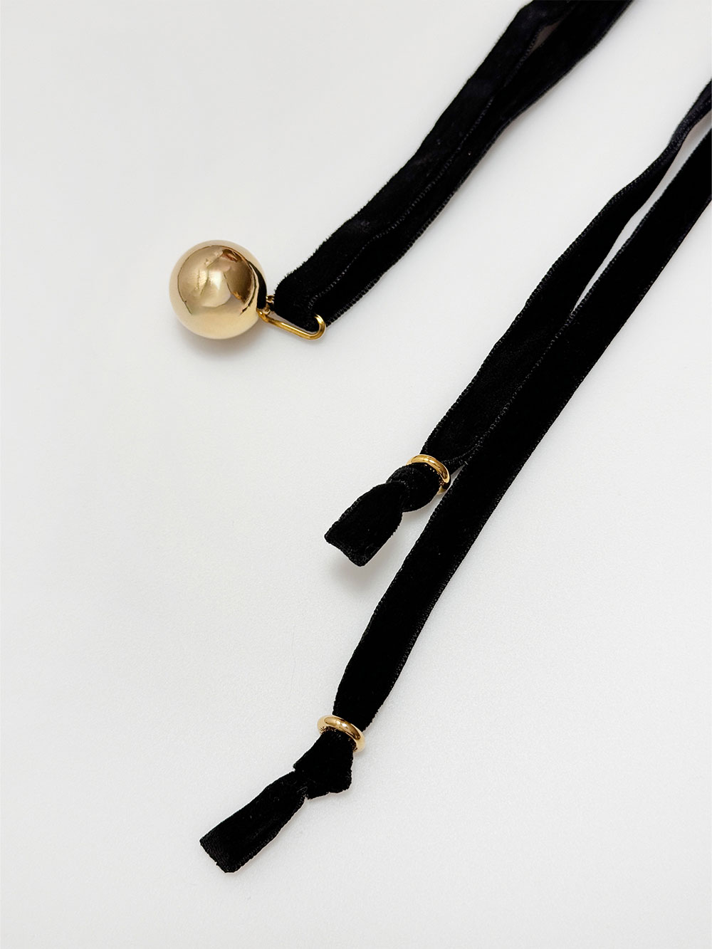 Ball Velvet Strap Necklace / 2color