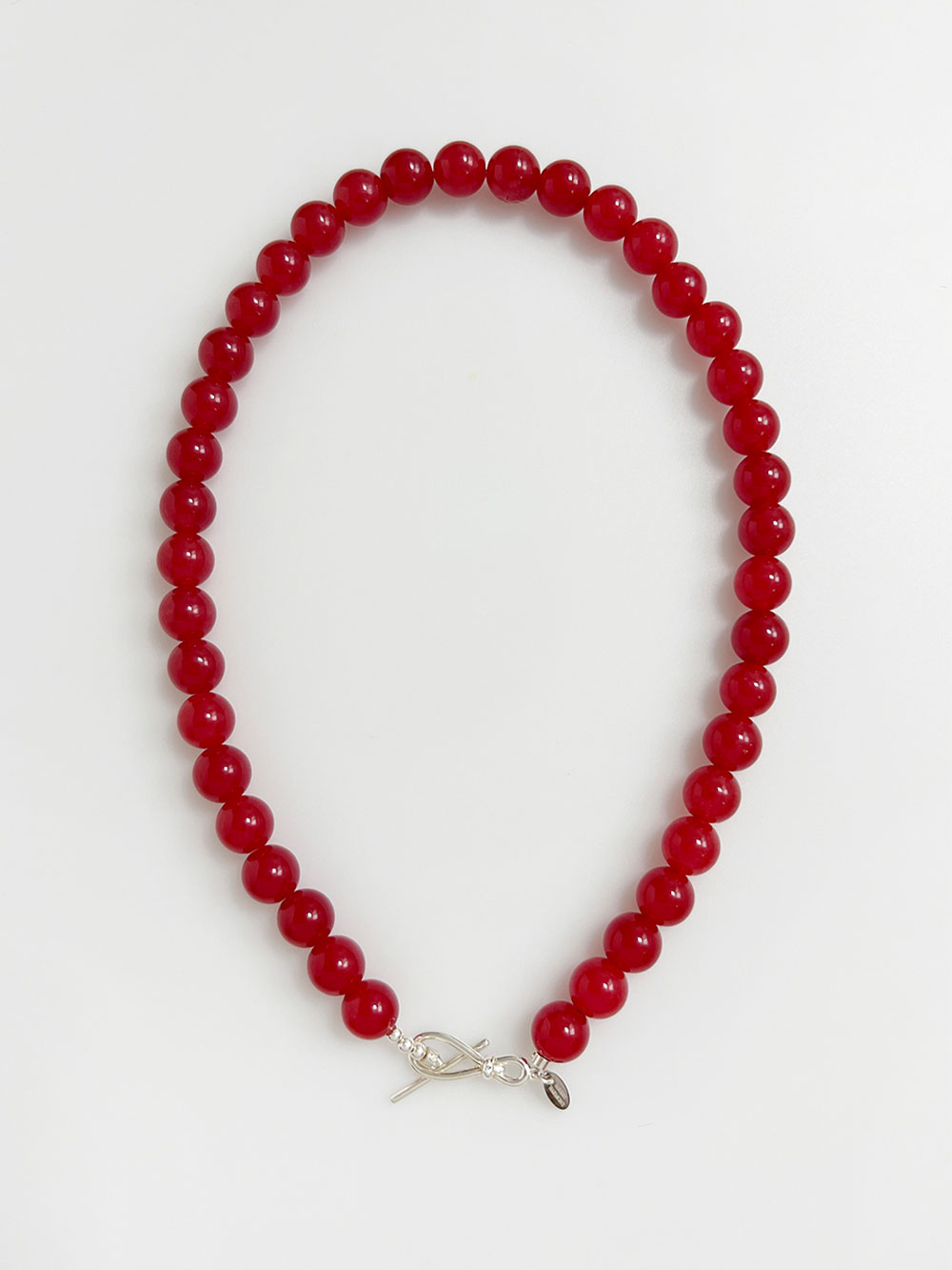 925silver Bold Gemstone Necklace / Red